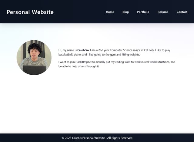 An image of the main webpage