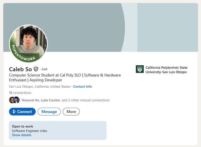 LinkedIn profile screenshot